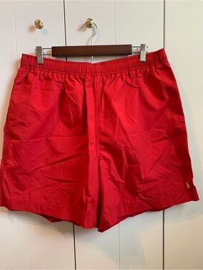 Polo Sport by Ralph Lauren Men's XL Red Swim Shorts Swim Trunks yellow Pony